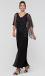 Mother-of-the-Bride Long Dress with Attached Cape JKA-5019