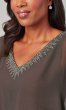 Beaded-Trim Short Mother-of-the-Bride Dress with Cape JKA-5090