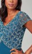 Long Blue Mother-of-the-Bride Dress with Beaded Bodice JKA-5186