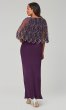 Mother-of-the-Bride Long Dress with Sequined Cape JKA-5409