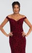 Glitter-Lace Long MOB Off-the-Shoulder Dress JO-53208