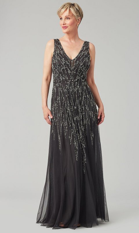 Long V-Neck Sleeveless Mother-of-the-Bride Dress JU-MC-262501MC