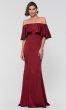 Flounce Off-the-Shoulder Long MOB Dress by KL-200017m