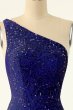Royal Blue One Shoulder Sequins Tight Homecoming E202283197