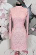 Sheath High Neck Fuchsia Sequins Homecoming Dress with Long Sleeves E202283205