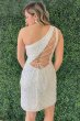 Sheath One Shoulder White Sequins Short Homecoming Dress E202283201