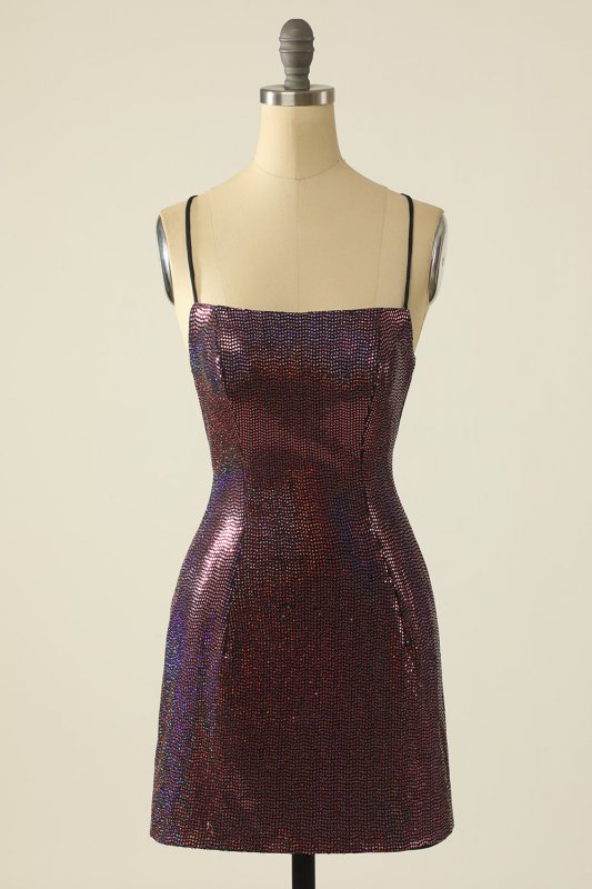 Fuchsia Sequin Homecoming Dress E202283207