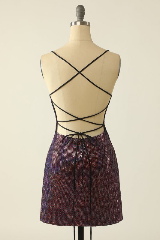 Fuchsia Sequin Homecoming Dress E202283207