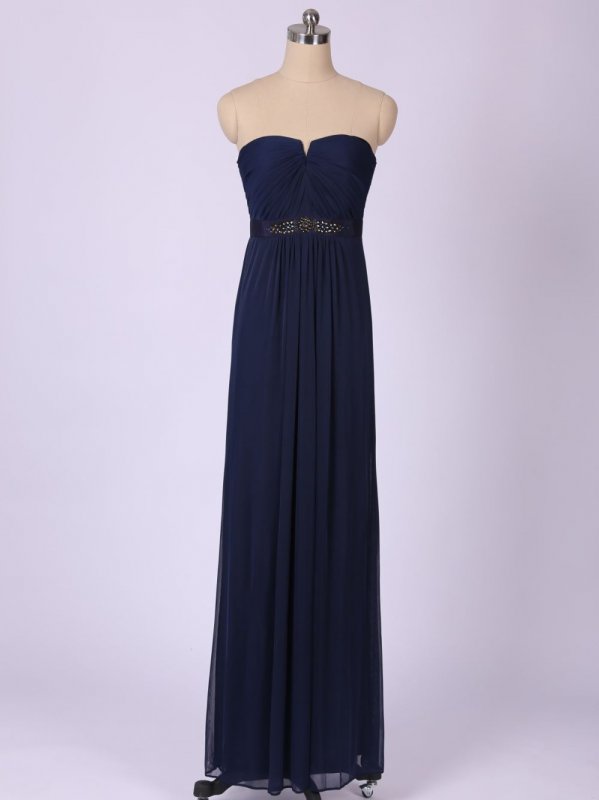 Embellished-Waist Long Mesh Bridesmaid Dress AB202065