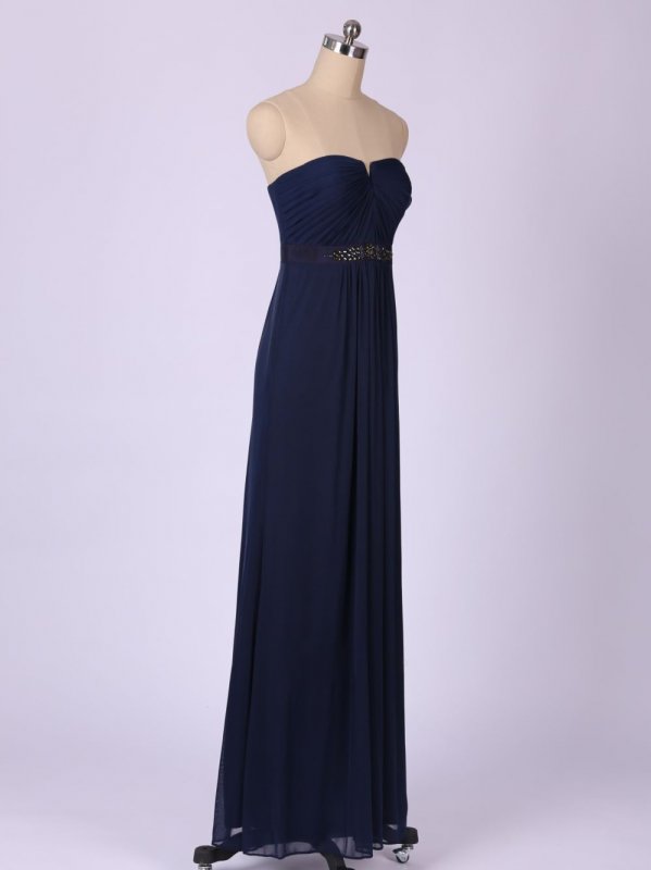 Embellished-Waist Long Mesh Bridesmaid Dress AB202065