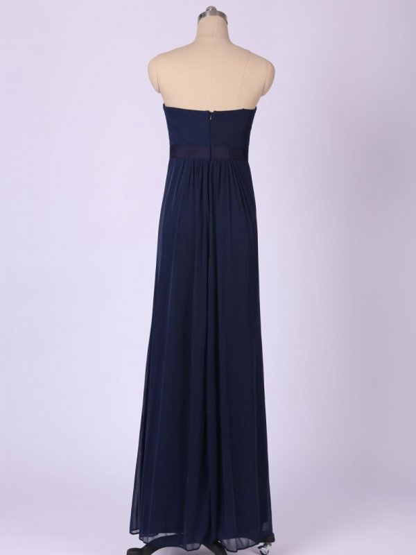 Embellished-Waist Long Mesh Bridesmaid Dress AB202065