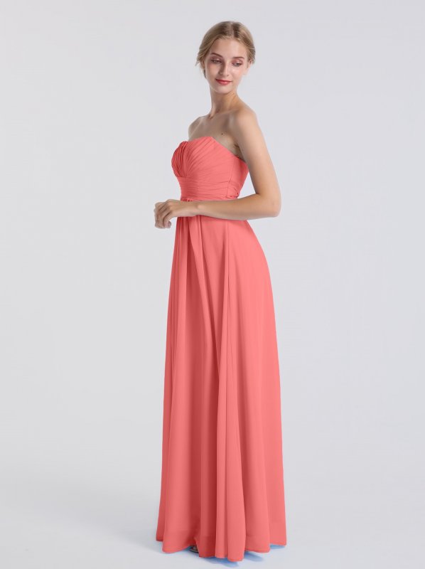 Strapless A-line Chiffon Bridesmaid Dress with Pleated Bodice AB202150