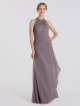 Long Illusion Halter Neck Mesh Bridesmaid Gown AB202096
