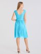 Short Bateau Neckline Cap Sleeve Metallic Lace and Mesh Dress AB202132