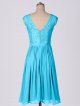 Short Bateau Neckline Cap Sleeve Metallic Lace and Mesh Dress AB202132