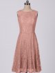 Sleeveless Short Scoop Neckline Metallic Lace Bridesmaid Dress AB202147