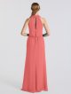 Long Crinkle Chiffon A-line Front Cowl Neckline Bridesmaid Dress AB202093