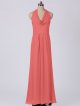 Long Crinkle Chiffon A-line Front Cowl Neckline Bridesmaid Dress AB202093