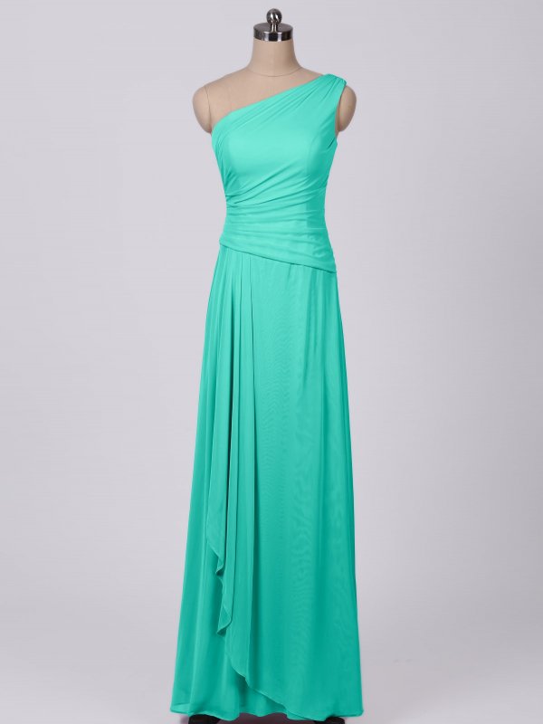 One-Shoulder Georgette Cascade Mesh Bridesmaid Dress AB202127