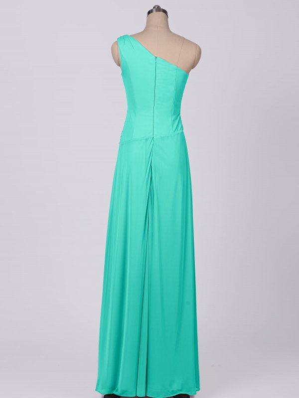 One-Shoulder Georgette Cascade Mesh Bridesmaid Dress AB202127