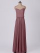 Charming Long Blouson Spaghetti Strap Mesh Bridesmaid Dress AB202041