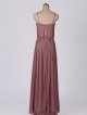 Charming Long Blouson Spaghetti Strap Mesh Bridesmaid Dress AB202041