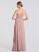 Strapless Cascade Long Mesh Asymmetrical Ruching Bridesmaid Dress AB202151