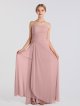 Strapless Cascade Long Mesh Asymmetrical Ruching Bridesmaid Dress AB202151