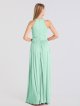 Flattering Floor Length Halter High Neck Mesh Bridesmaid Dress AB202069