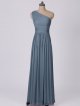 Modern One-Shoulder Mesh Bridesmaid Dress with Full Skirt AB202123