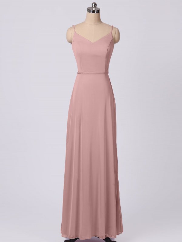 Long A-line Soft Mesh Bridal Party Dress for Bridesmaids AB202089