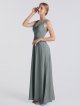 Full Length Tank V Neckline Chiffon Maid of Honor Gown AB202075