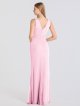 Sleeveless Long High-Neck Ruched Mesh Bridesmaid Dress AB202143