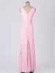 Sleeveless Long High-Neck Ruched Mesh Bridesmaid Dress AB202143