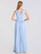 Side Slit Crisscross Ruched V-neck Mesh Bridesmaid Dress AB202141