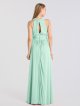 Crisscross High-Neck Mesh Bridesmaid Dress with Slit AB202045