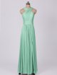 Crisscross High-Neck Mesh Bridesmaid Dress with Slit AB202045
