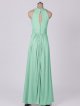 Crisscross High-Neck Mesh Bridesmaid Dress with Slit AB202045