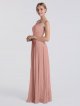 Full Length Chiffon High Halter Neck Bridesmaid Dress AB202074