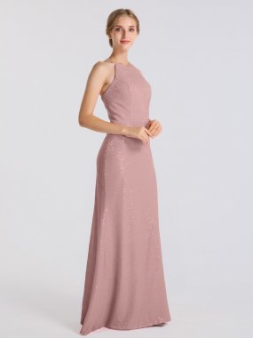 Long Sheath Allover Bling Sequin Bridesmaid Dress AB202106