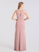 Sleeveless Long Sheath Stretch Mesh Bridesmaid Dress AB202145