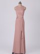 Sleeveless Long Sheath Stretch Mesh Bridesmaid Dress AB202145