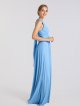 Long Halter Ruched Waist Stretch Mesh Bridesmaid Dress AB202094