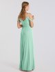 Modern Long Cold Shoulder Stretch Mesh Bridesmaid Dress AB202122