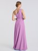 One-Shoulder Chiffon Bridesmaid Dress With Cascade Slit Skirt AB202126