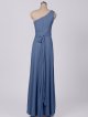 Ruched Waist Elegant One Shoulder Bridesmaid Gown AB202129