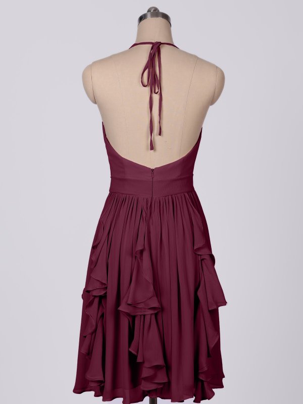 Short Crinkle Chiffon Bridesmaids Dress AB202134