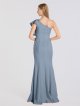Ruffled One-Shoulder Crinkle Chiffon Bridesmaid Dress with Belt AB202130