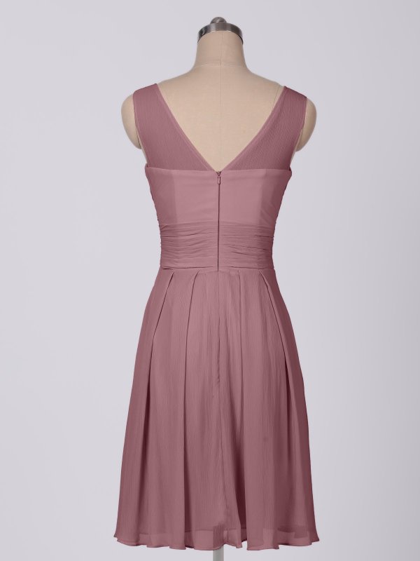 Illusion Tank Crinkle Chiffon Dress With Short Cascade Skirt AB202082