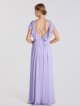 Flutter Sleeve A-Line Long Crinkle Chiffon Dress For Bridesmaids AB202072